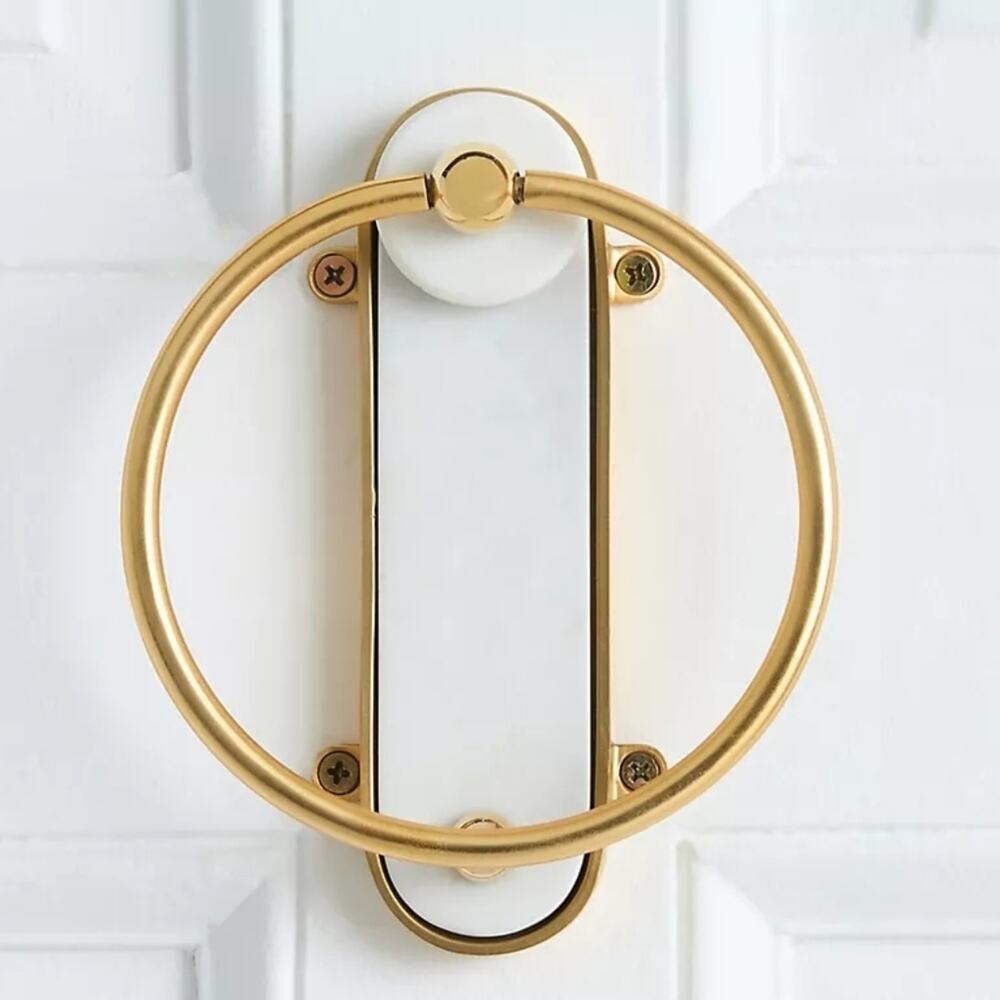 Anthropologie Haven Marble & Brass Door Knocker